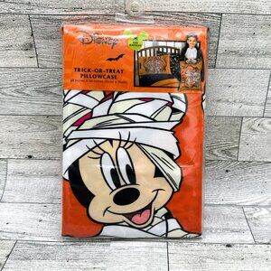Brand New Disney Trick or Treat Mickey & Minnie Mummy Pillow Case w/Handles